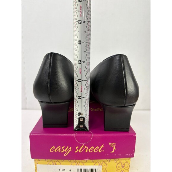 Easy Street Women's Entice Squared Toe Slip-On Pumps Black/Lizard Heels Sz 9.5 N - Picture 3 of 6